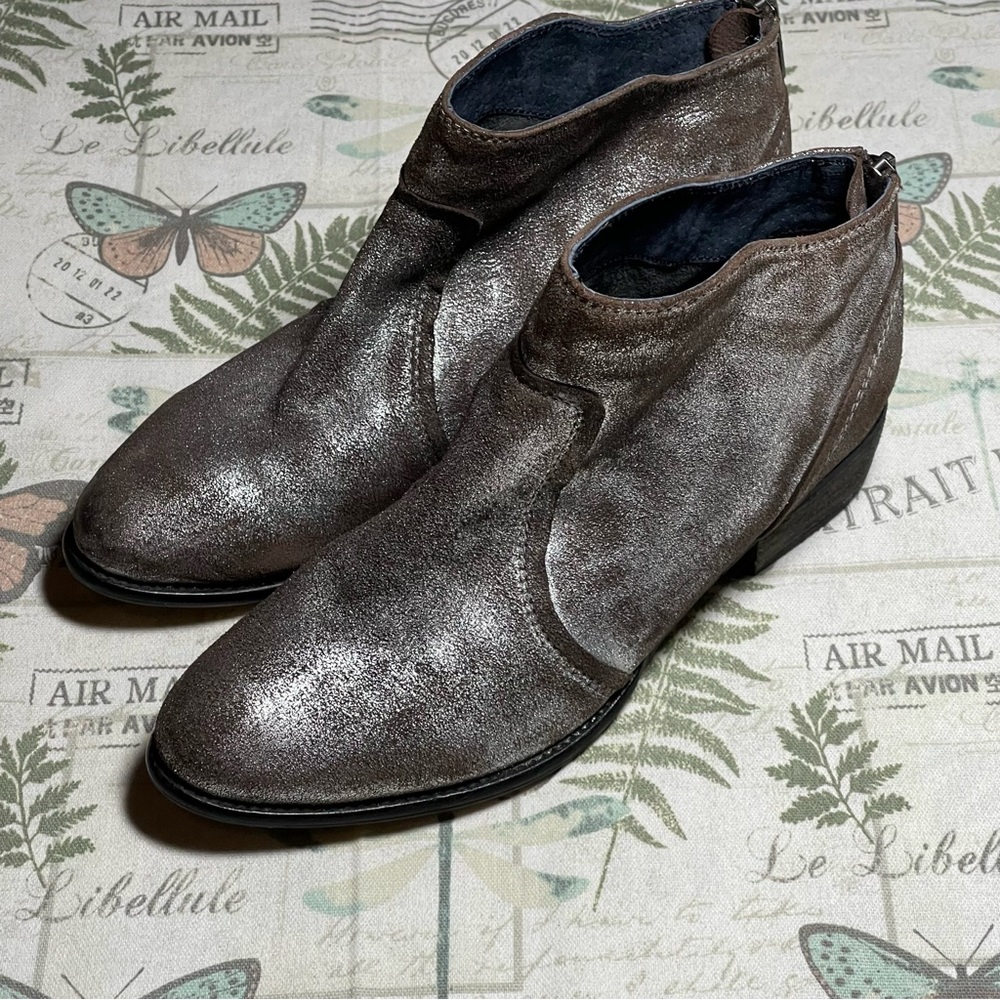 Seychelles‎ Brown silver Metallic Booties leather Western Ankle Boots Sz 7.5